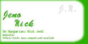 jeno mick business card